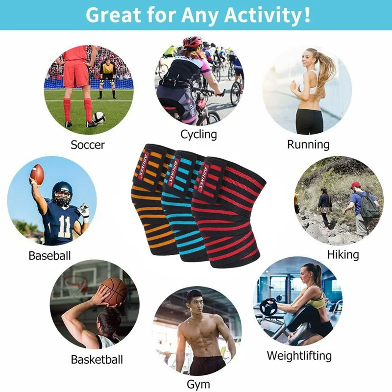 

Sports Leg Knee Belt Protector Fitness Nylon Brace Support 1pc Knee Sleeve Wrap Elastic Leg Squat Sportswear