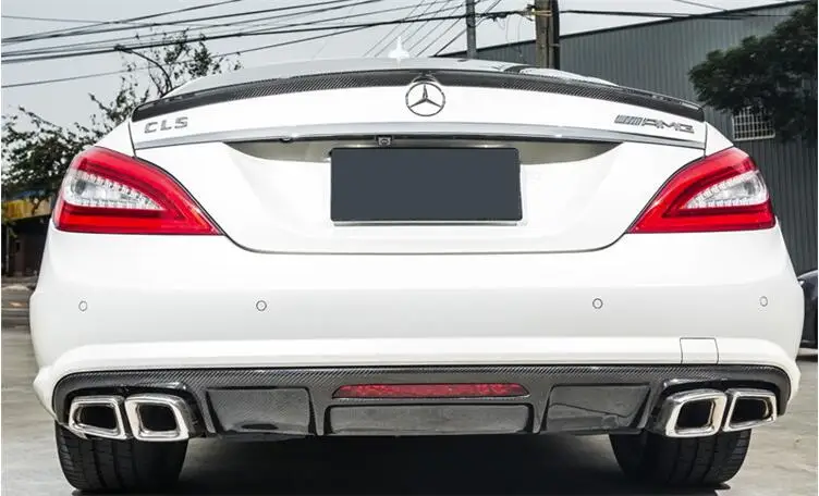 Карбоновый Выпускной диффузор для Benz W218 CLS Class CLS300 320 CLS350 CLS550 CLS63 4 выхода заднего