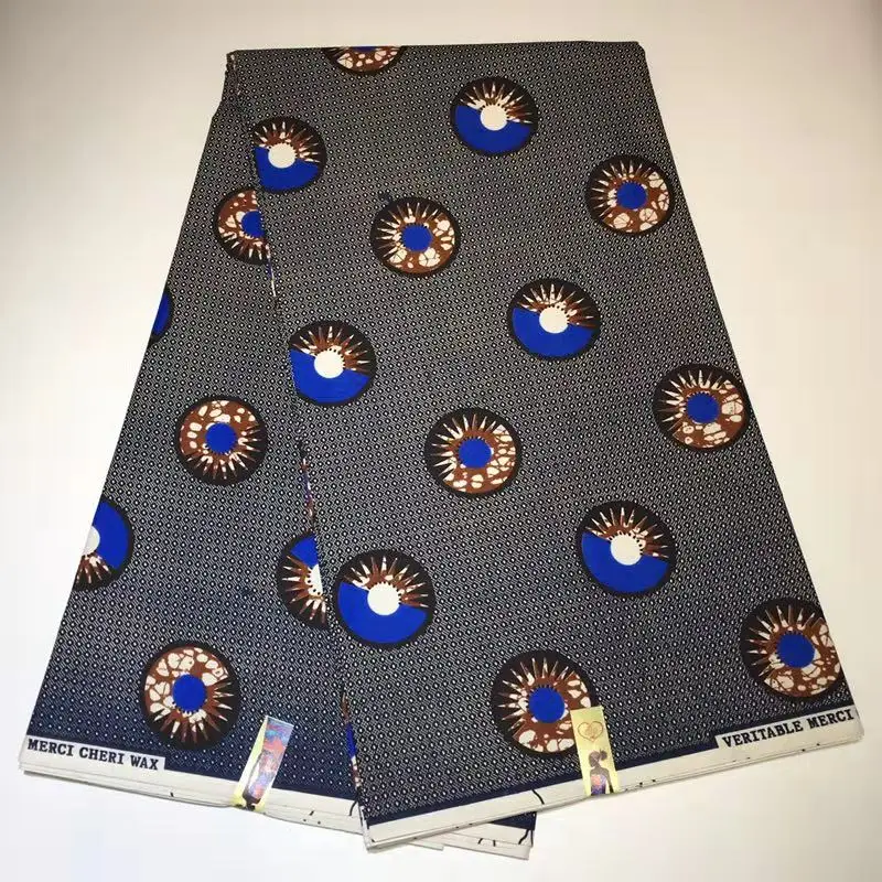 Самая дешевая африканская вощеная ткань принтом Анкары китайская полиэфирная 6yds