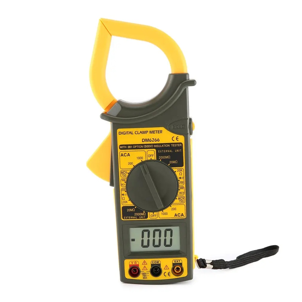 ЖК цифровой клещи Нескользящие AC/DC Напряжение Ток Сопротивление тестер ACA ACV 1999
