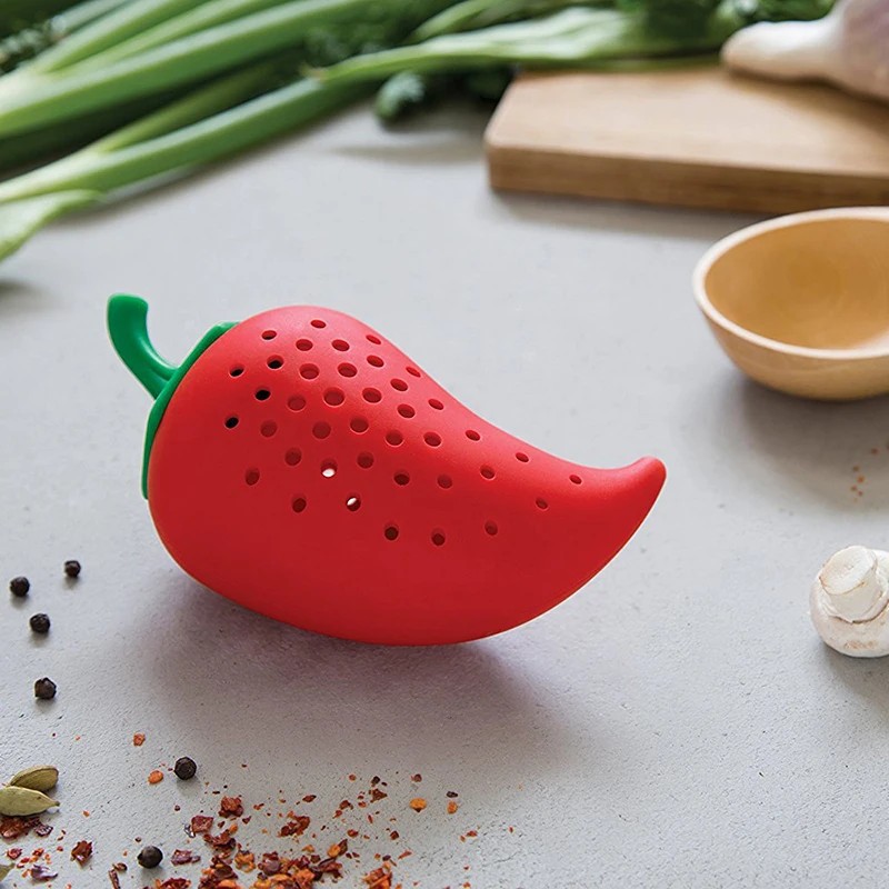 

Creative Chili Spice Spice Filter Stew Soup Silicone Seasoning Kit Kitchen Practical Gadgets Spot Wholesale 2018 New Arrival