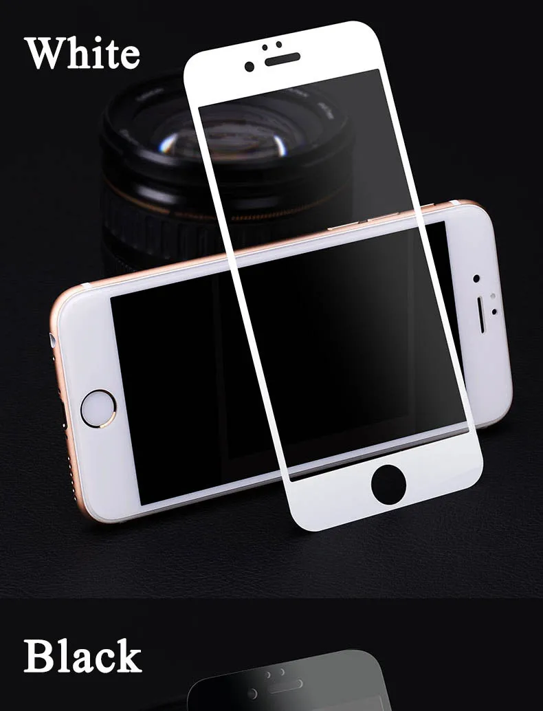 Премиум Настоящее Полное покрытие закаленное стекло пленка для iPhone 8 Plus 7 6 6S Plus X SE 5s 5 5C 9H Защитная пленка для экрана