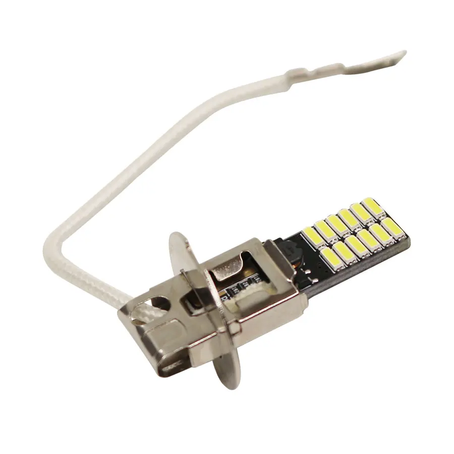 YCCPAUTO 2 шт. 24 SMD 4014 H3 светодиодный противотуманный светильник 6500K белый светодиодный светильник источник для автомобиля противотуманный светильник s ходовые фары для вождения