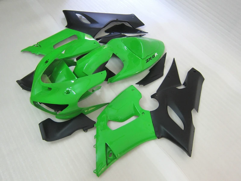 Пластик обтекатель комплект для Kawasaki ZX6R 2005 2006 Запчасти 05 06 ниндзя 636 цвета: зеленый, черный Обтекатели на кузов комплект S244