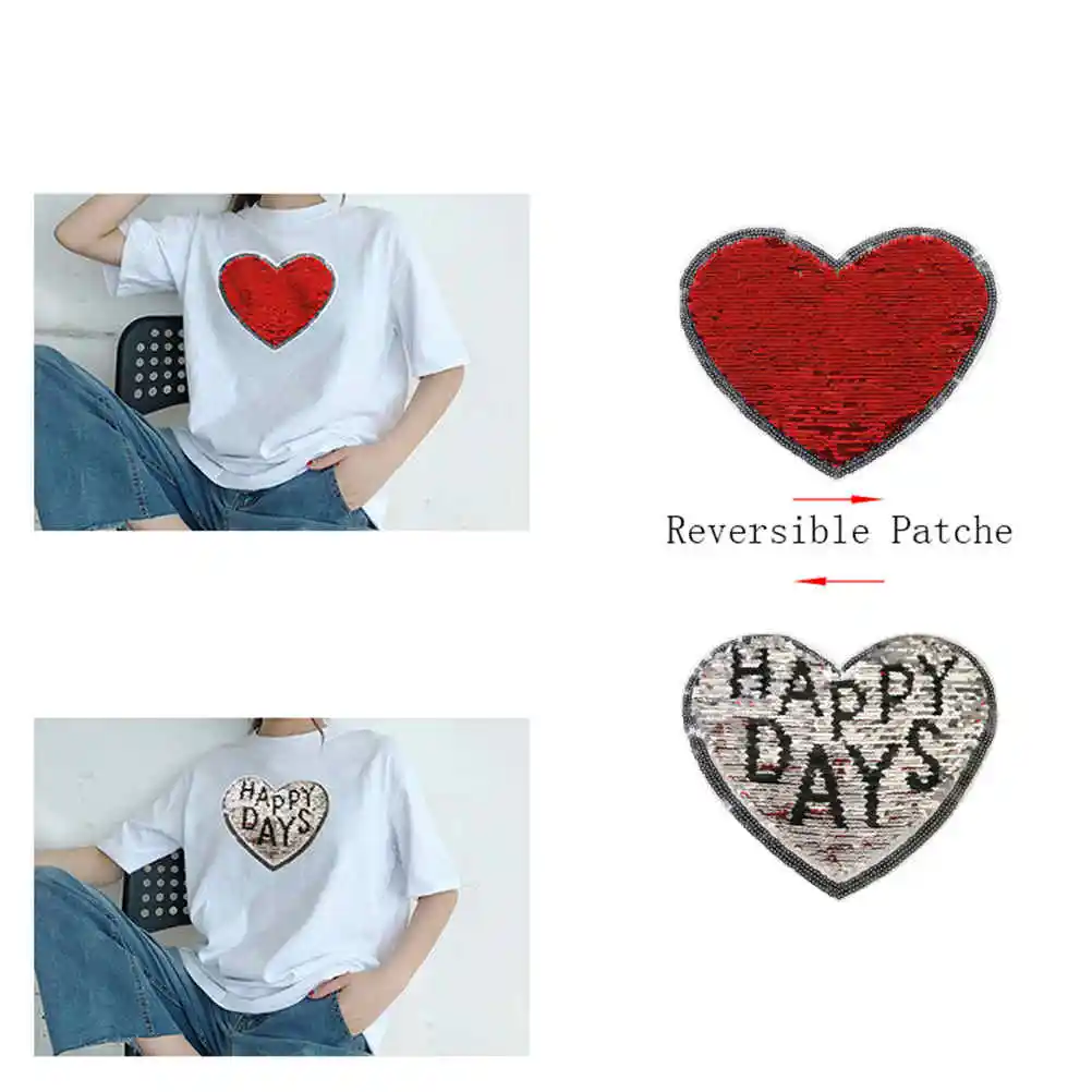 1 шт. блестки пайетки Симпатичные нашивки в форме сердца блестящая войлочная