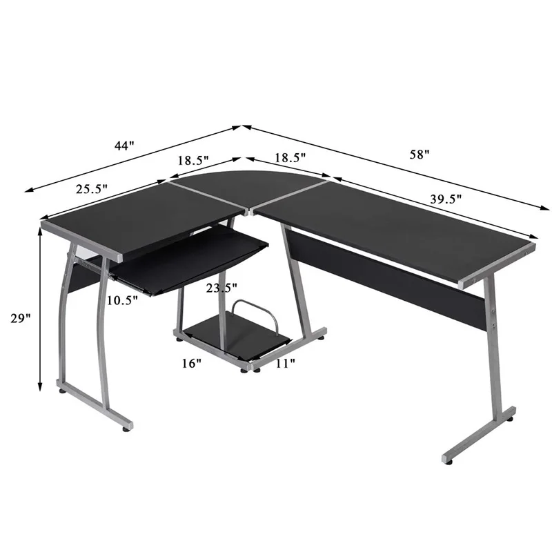 Большой l образный деревянный ПК стол компьютерный Современный
