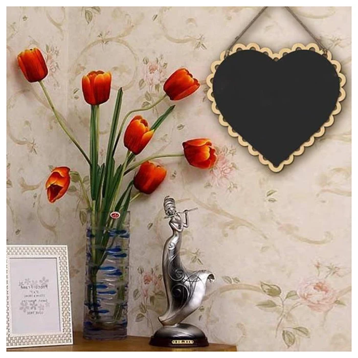 

Hot sale 10 Pieces Mini Hanging Chalkboard Wood / Slate Chalkboard Black Hanging Wood writable erasable Blackboard in Message
