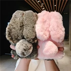 Модный милый пушистый чехол с кроличьими ушками для Samsung Galaxy Note 9 8 S9 S8 Plus S7 S6 Edge, плюшевый меховой силиконовый чехол с кроликом