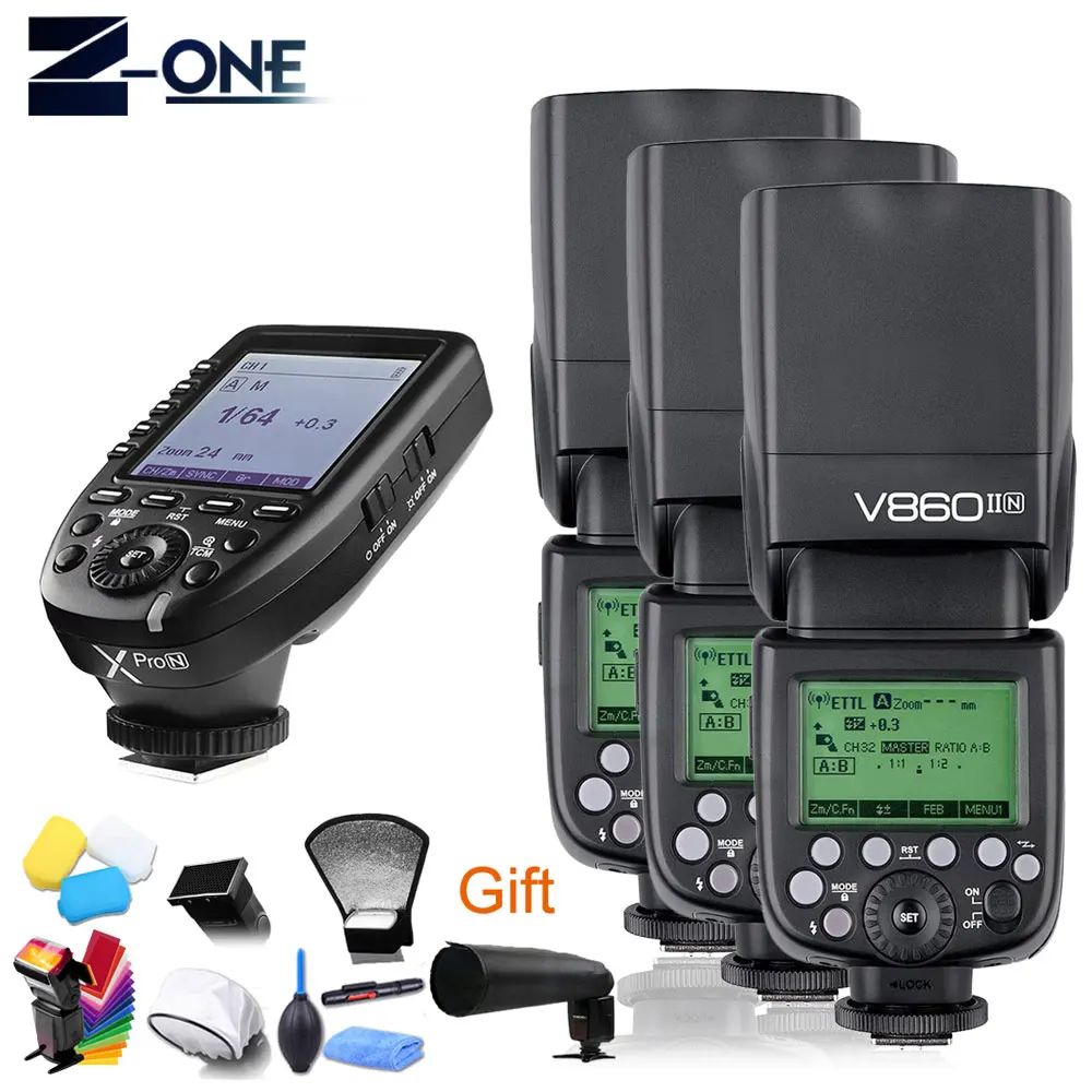 KIT 5 Godox Ving V860II V860II-N 2,4G HSS 1/8000 литий-ионный аккумулятор ttl вспышка камеры+ беспроводной передатчик Xpro-N для Nikon D850 D810 D5 D4 - Цвет: KIT 5