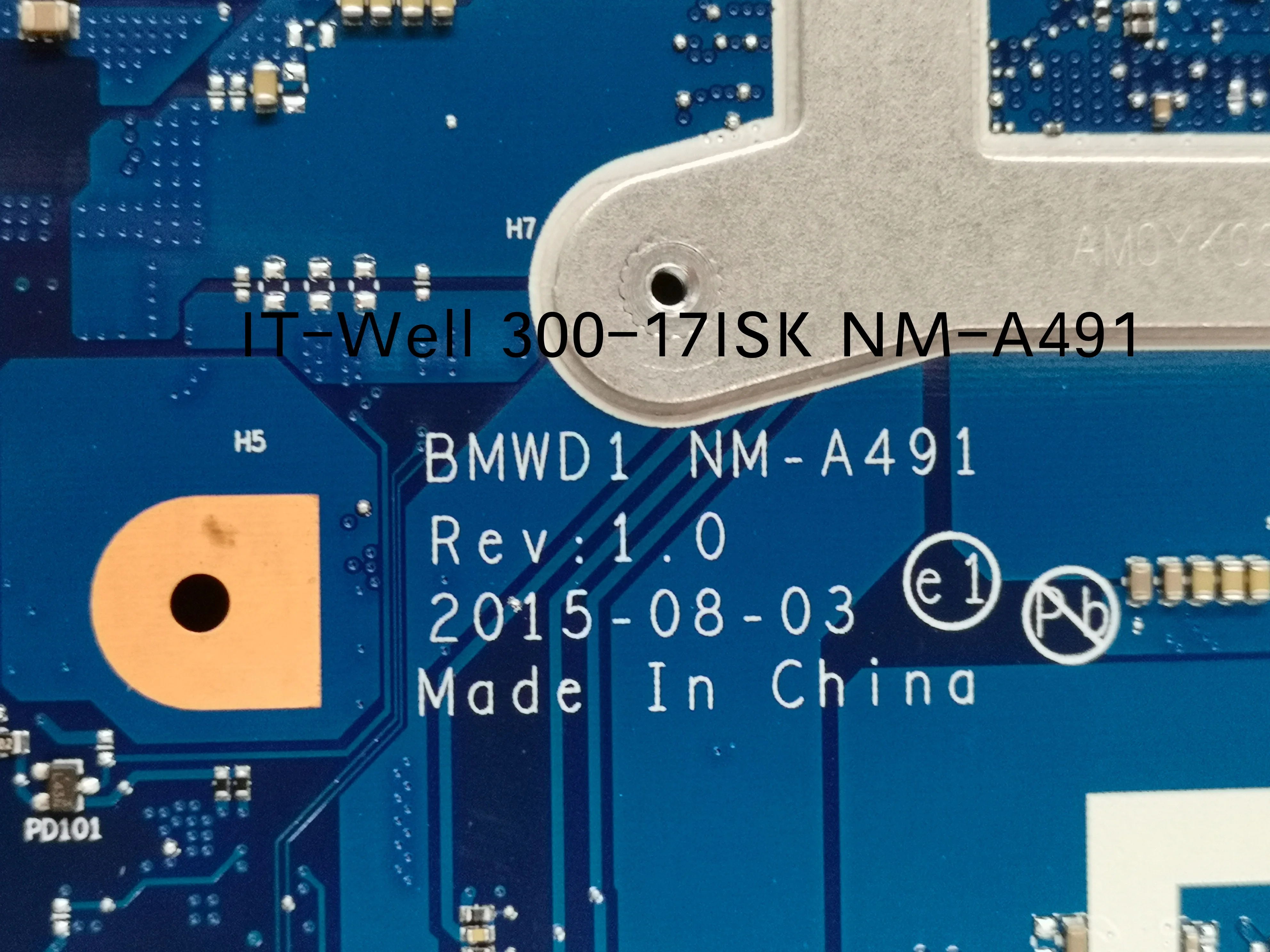 

NM-A491Mainboard for Lenovo Ideapad 300-17ISK Laptop PC motherboard SR2EZ I7-6500 CPU R5 M330 GPU