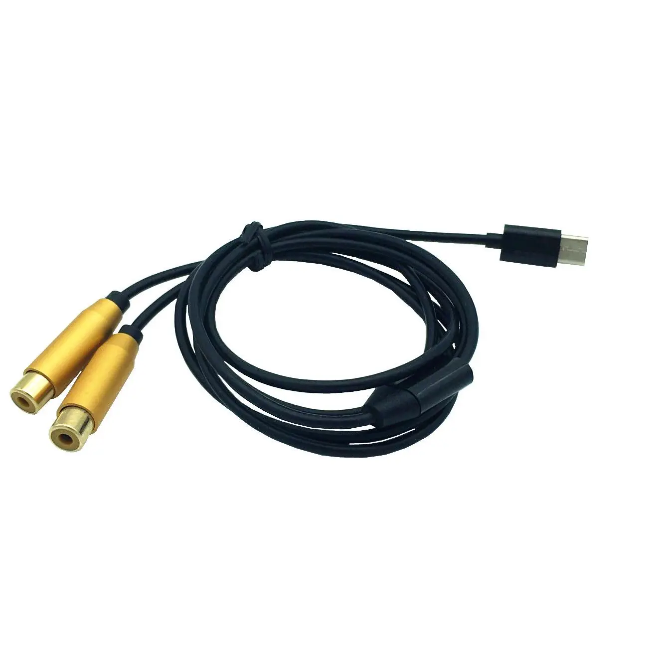 2.6FT 80 см usb type C Мужской Двойной Женский RCA стерео аудио Y сплиттер кабель адаптер