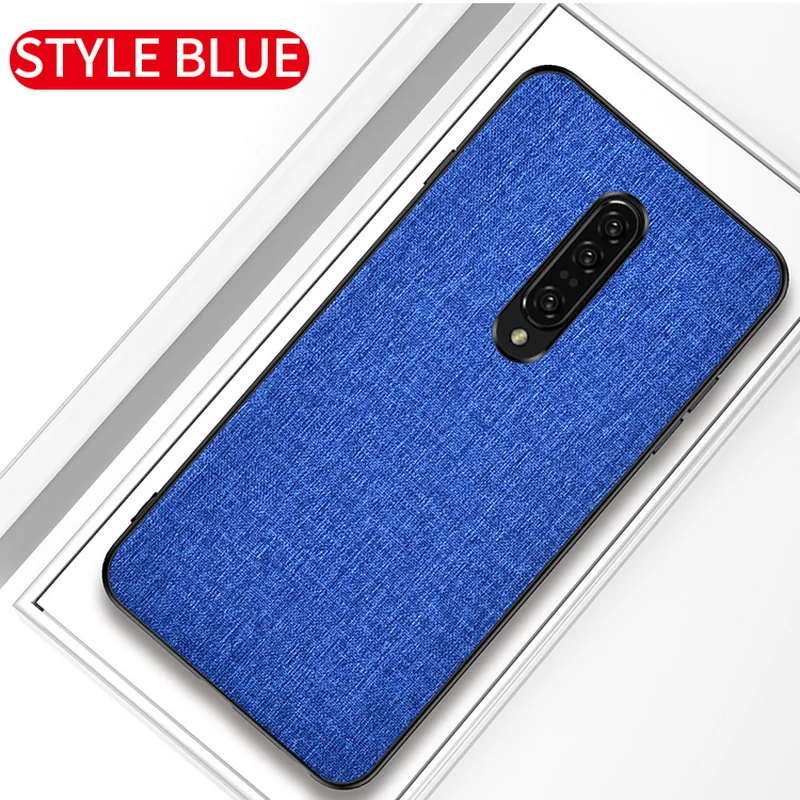 Чехол для телефона для OnePlus 7 Pro 7t 6 T 6 тонкий гибридный тканевый Мягкий Бампер Жесткий Чехол для One Plus 7Pro 6 T Funda - Цвет: Blue