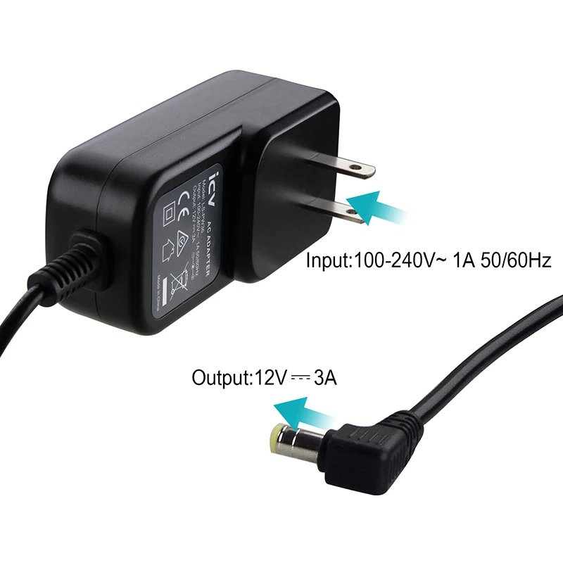 US AC 100V - 240V to DC 12V 3A lighting transformers Power Supply Adapter Converter Charger For LED Strip light CCTV Camera | Электроника