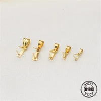 hot sell solid 18k yellow gold pendant clip clasp pinch clip bail pendant connectors bail beads jewelry findings diy jewelry acc