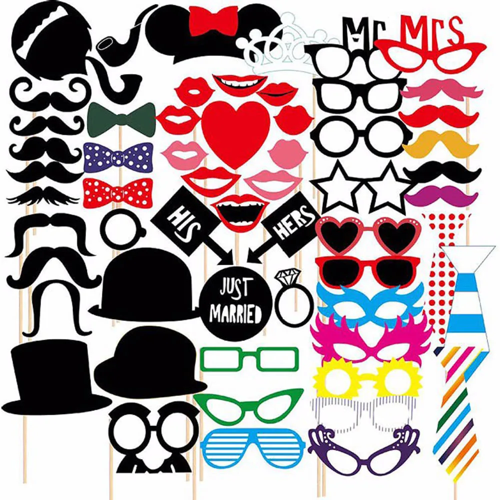 58 шт./компл. новый дизайн цветные забавные Свадебные украшения с губами реквизит