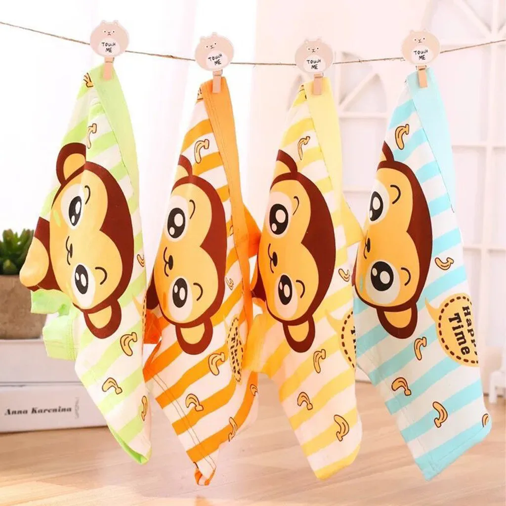 Трусики хлопковые с принтом обезьяны для девочек 4 шт. | Мать и ребенок