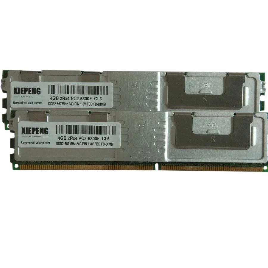 Серверная память DDR2 ECC FBD 4 Гб (2x2 ГБ) 8 ГБ 667 МГц 2Rx4 полностью буфферизованная DIMM 240pin