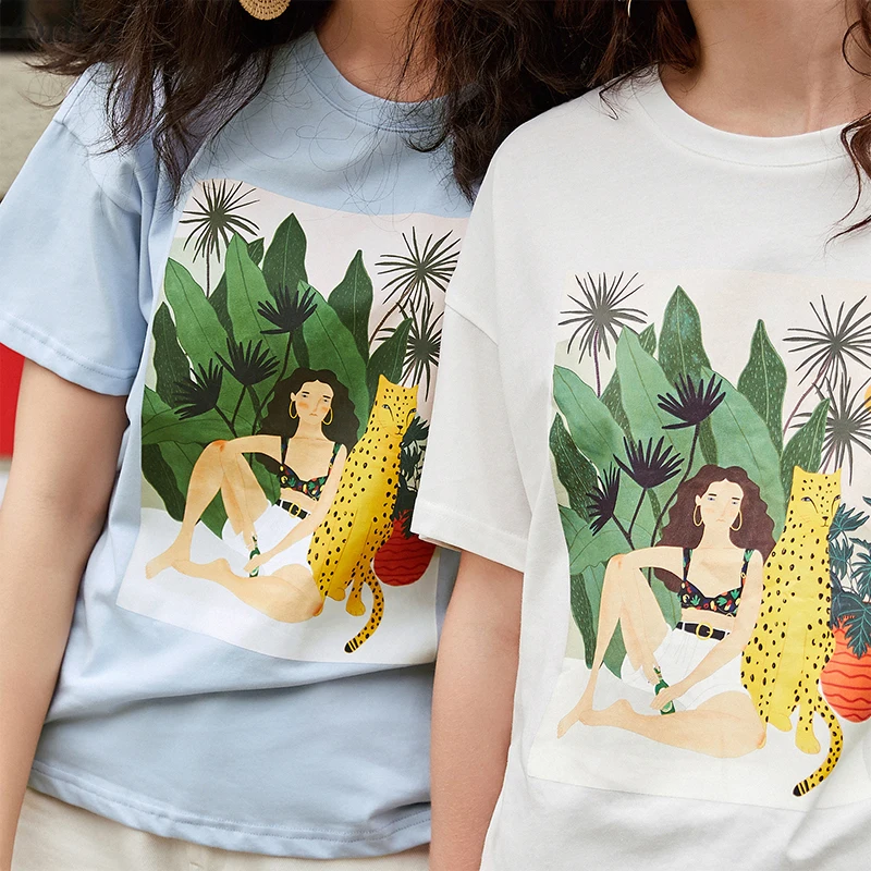 Женская футболка с короткими рукавами ARTKA разноцветная Повседневная круглым