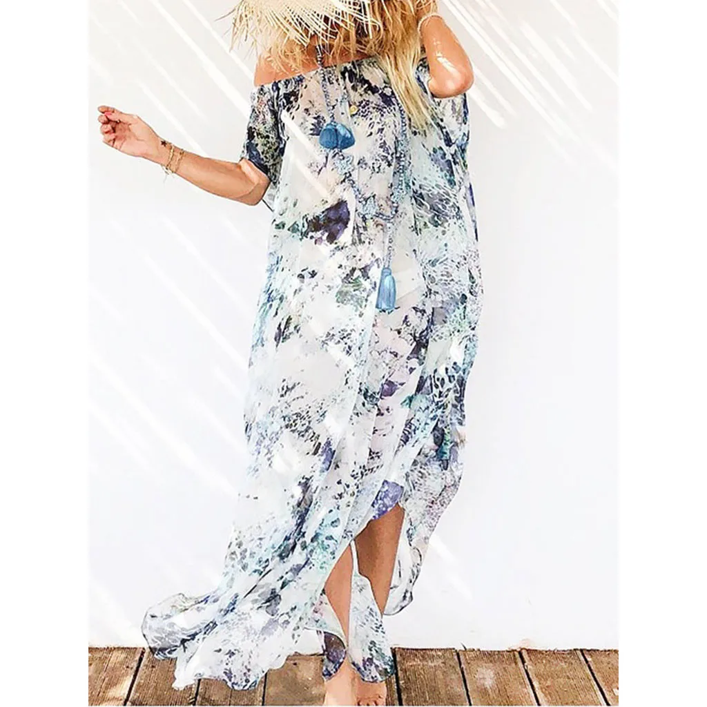 Женщины Лето в стиле бохо Макси длинное платье 2019 новые женские вечерние