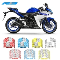 motorcycle front and rear wheels edge outer rim sticker reflective stripe wheel decals for yamaha yzfr3