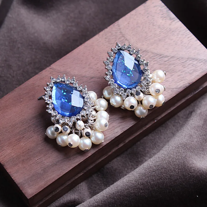 Винтажные серебряные серьги гвоздики с искусственным жемчугом|Серьги-гвоздики| |