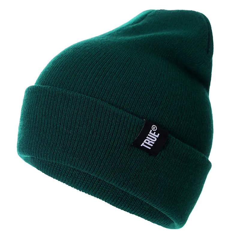 1 PCS Letter True Casual Beanies For Men Women Fashion Knitted Winter Hat Solid Color Hip-hop Skullies Bonnet Unisex Cap Gorros