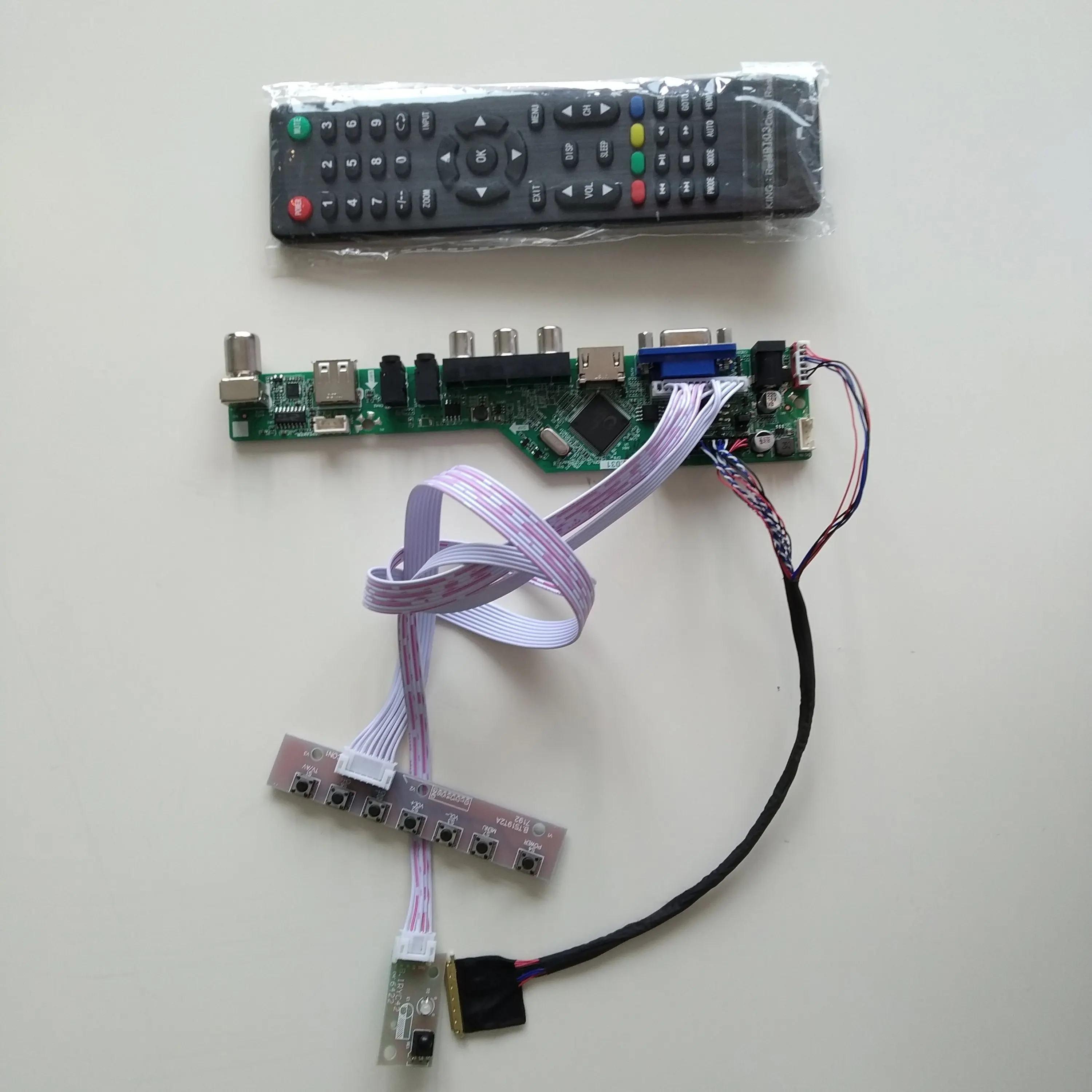 ТВ VGA AV USB Аудио ЖК светодиодный контроллер плата Комплект сделай сам для AUO B156HW01