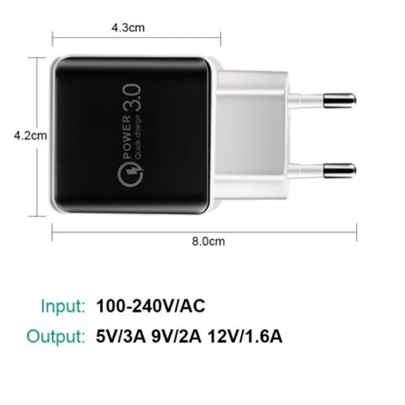 USB зарядное устройство QC3.0 Быстрая быстрая зарядка адаптер для путешествий