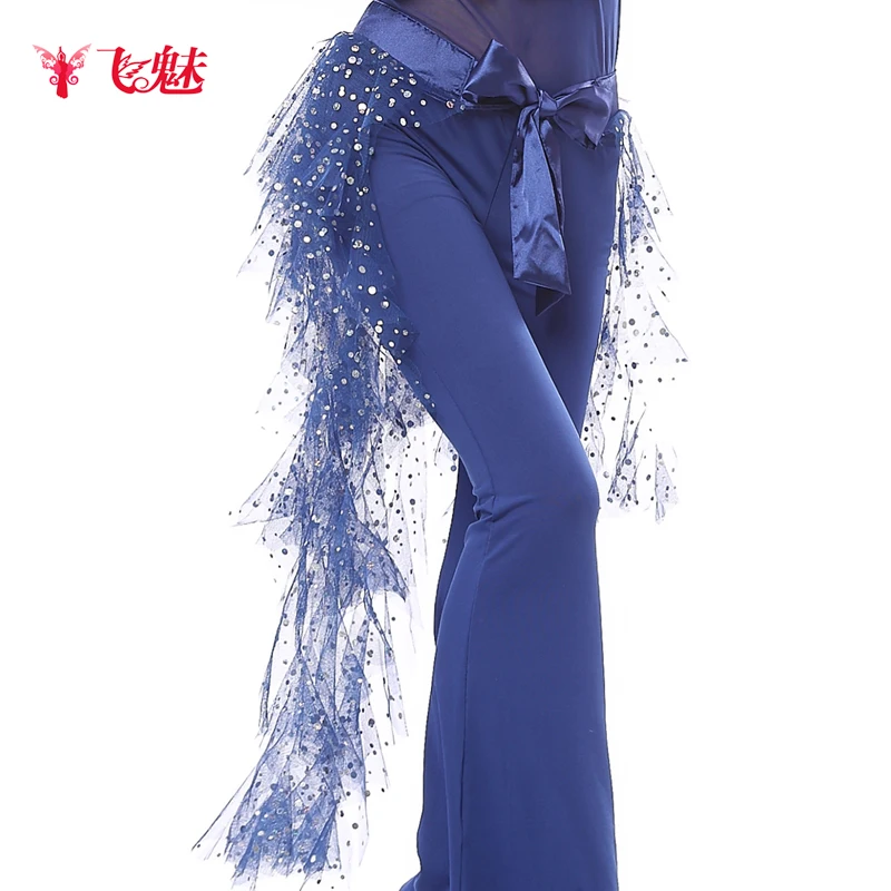 Женский костюм для танца живота пряжа из пряжи с изгибом листьев и девять хвостов