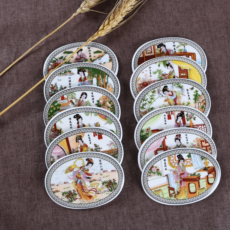 Овальные керамические магниты на холодильник в китайском стиле оптовая