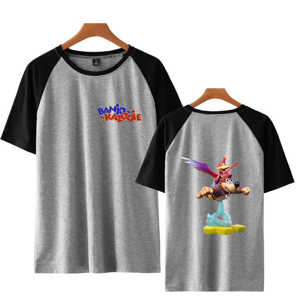 Banjo Kazooie 2D модные футболки с принтом реглан для женщин/мужчин летние коротким