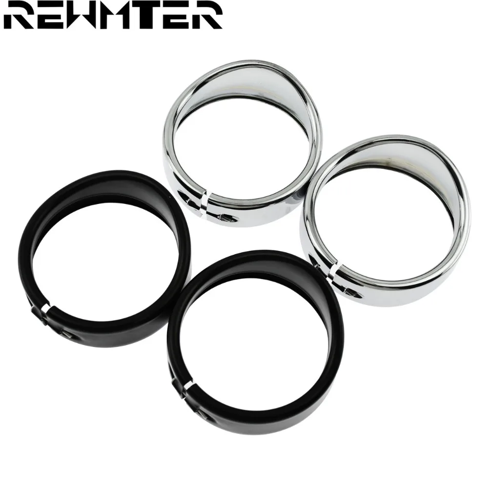 

Motorcycle 4.5" 4 1/2" LED Auxiliary lamp Fog Light Trim Ring Visor Style Passing Lamp For Harley Touring FLHX Black/ Chrome