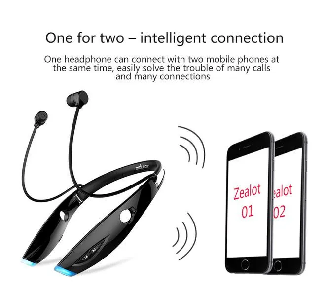 Zealot H1, спортивные беспроводные Bluetooth наушники, стерео, водонепроницаемая Bluetooth гарнитура, наушники с микрофоном для телефонов