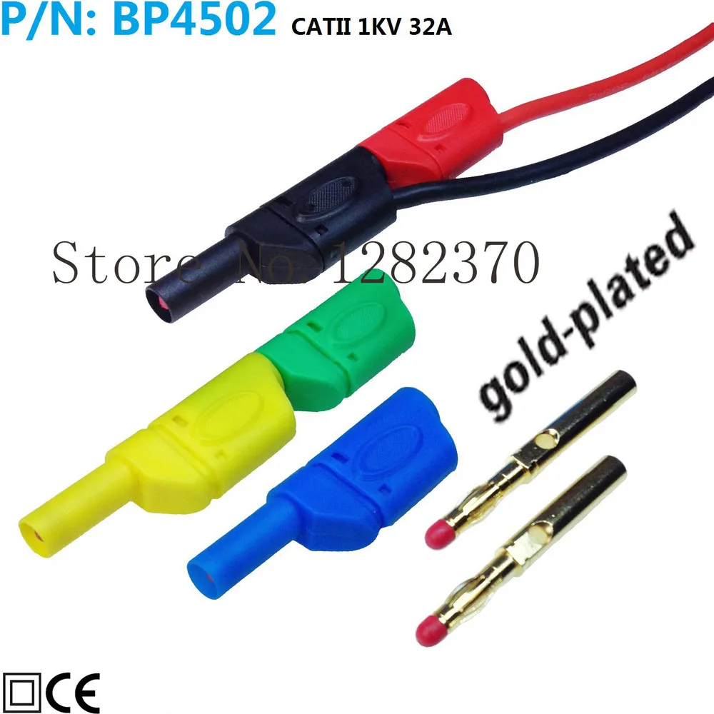 

[SA] BP4502 high-quality gold-plated copper continued 4mm stackable banana plug jacket safe plug PL6-PL8 --100PCS/lot