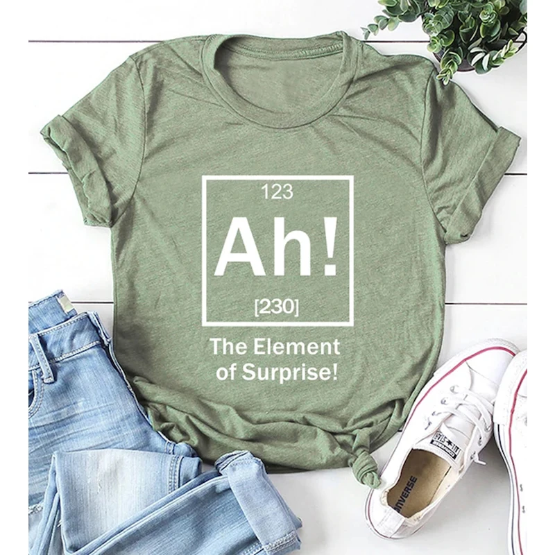 

Ah The Element Of Surprise T-shirt Women Summer Crew Neck Graphic Funny Tshirt Casual Slogan Tumblr Hipster Grunge Tees Tops