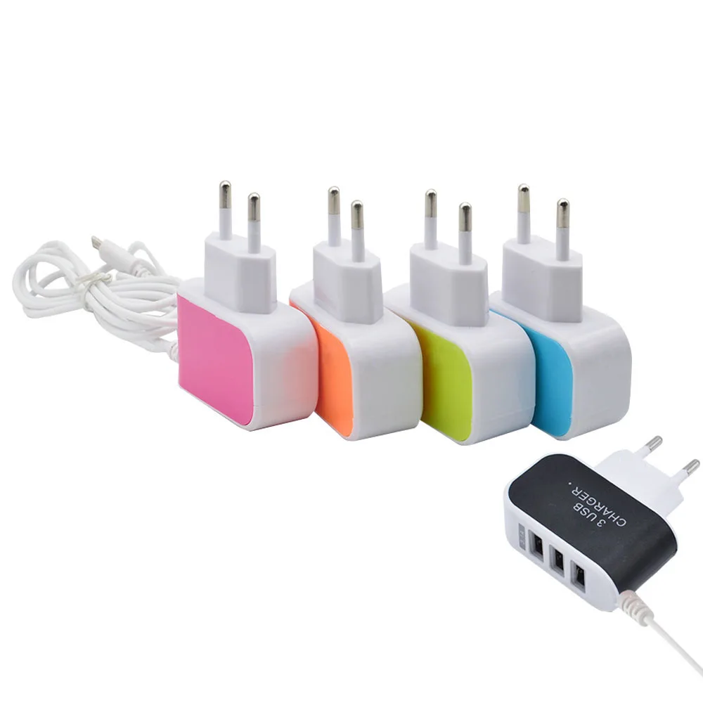 Зарядное устройство для телефона с 3 USB портами 5 В 2 А 1 м|Зарядные устройства