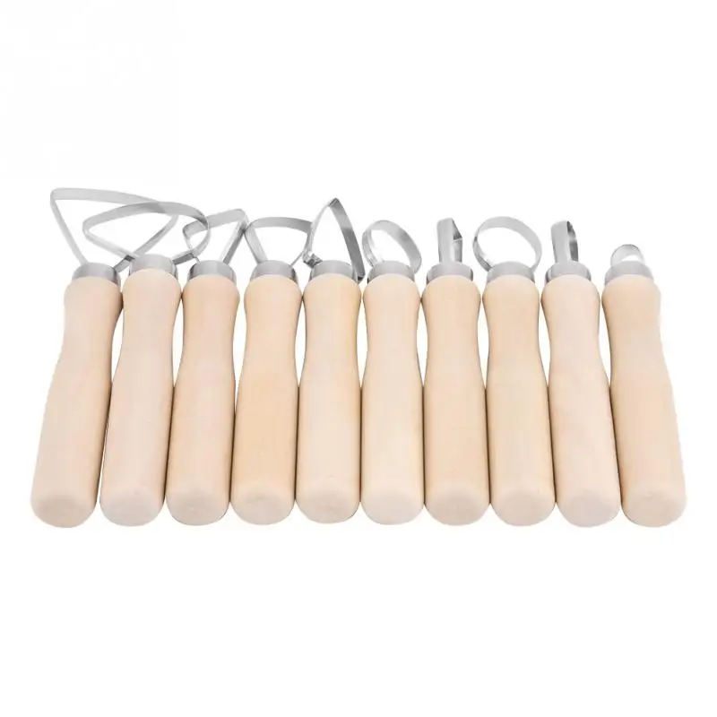 10 шт. Набор для лепки глины деревянная ручка резьба по воску керамика сглаживание