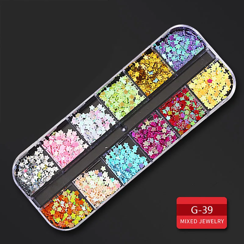 G-039 Стразы ROHWXY для ногтей, 3D кристалл AB, стеклянные камни для ногтей, смешанные цвета, сделай сам, украшения для ногтей, золотые, серебряные заклепки, стразы - Цвет: G-039