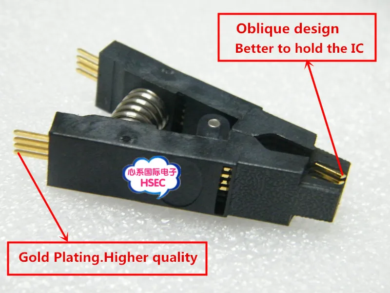 Более широкая Золотая игла SOIC8 SOP8 IC тестовый зажим К dip8 flash Clip для BIOS 93/25/24 TL866ii plus