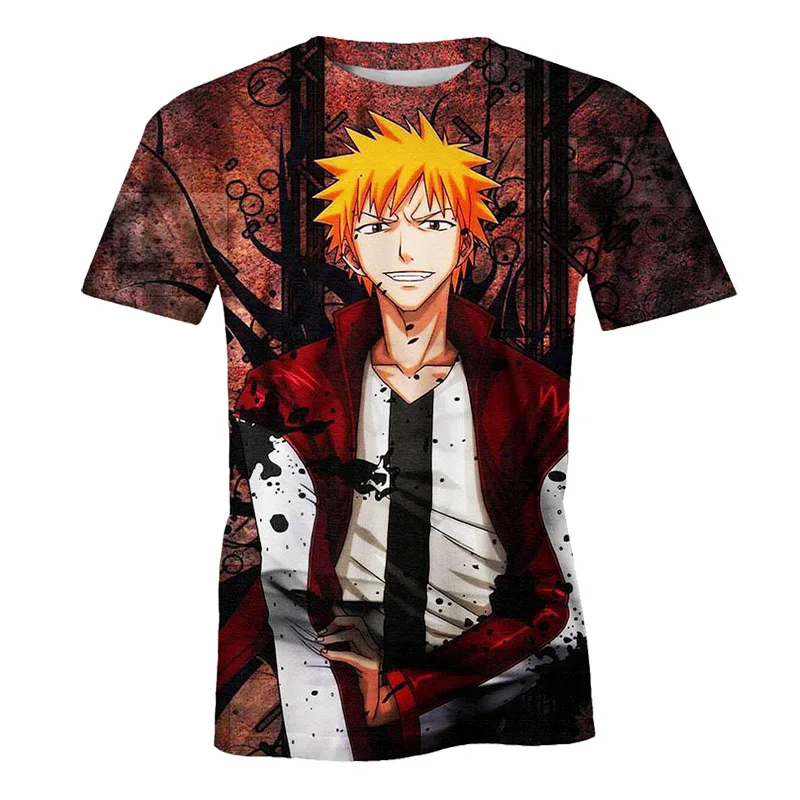 Bleach, футболка, аниме, футболки для мужчин и женщин, 3D принт, Gintama BLEACH, футболки, летняя футболка, мультяшный дизайн, футболки, модная уличная одежда, топы