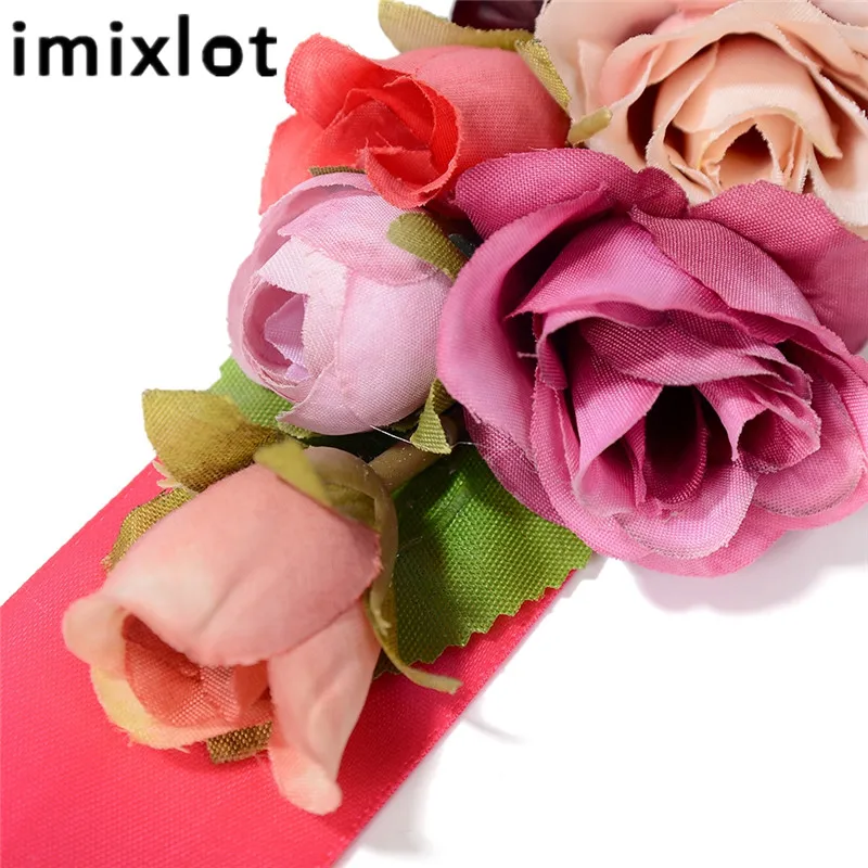 IMIXLOT очаровательный элегантный пояс с цветами для женщин и девочек, пояс для свадебной вечеринки, тканевый эластичный пояс, аксессуары