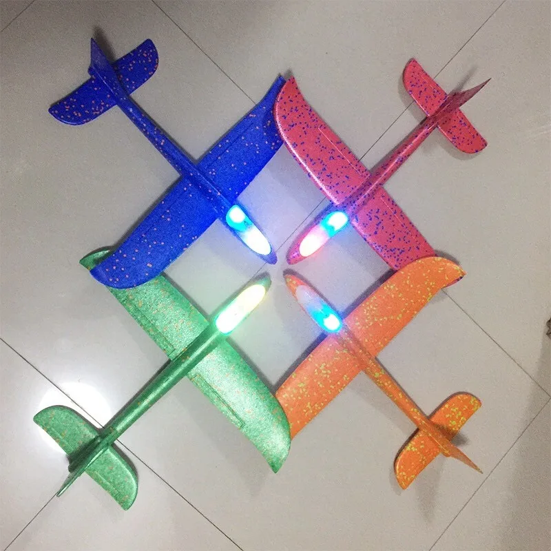 

2018 DIY Toys BigSize 48cm LED Hand Throw Flying Glider EPP Foam Plane Aeroplane Flying Model Gliders Airplane Toys for Children
