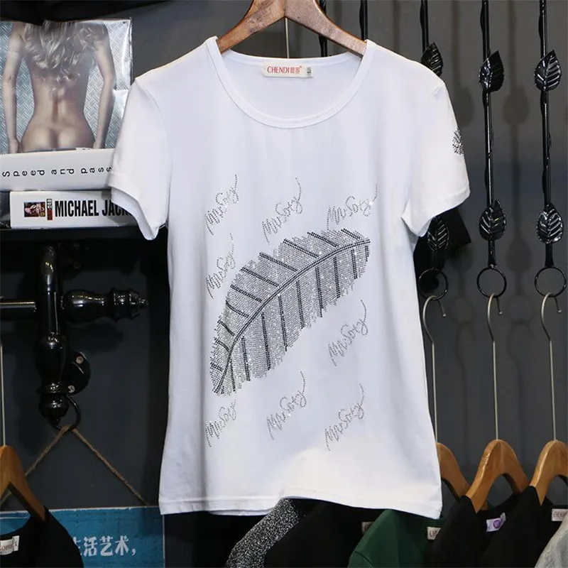 Hiawatha красная/белая/черная летняя футболка с коротким рукавом женская модная