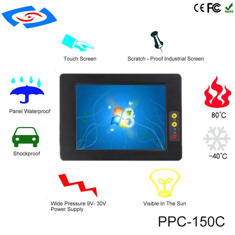 

Factory Wholesale 15 Inch Aluminum Case Fanless Industrial Touch Screen Panel PC With Intel Atom N2800 Dual Core CPU Full Stock