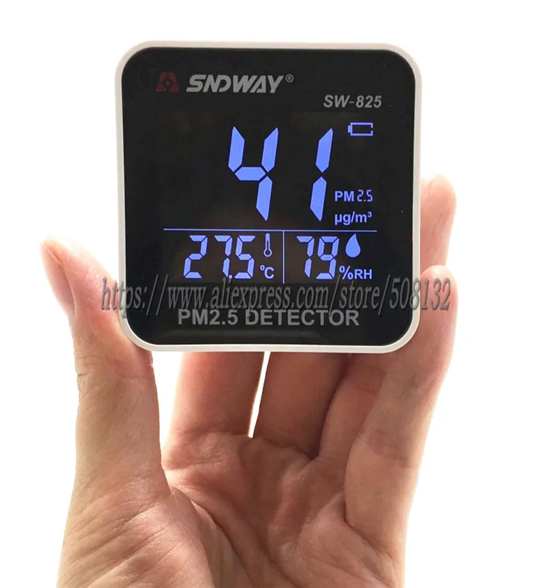 SNDWAY SW-825 цифровой детектор PM2.5 измеритель температуры и влажности портативный
