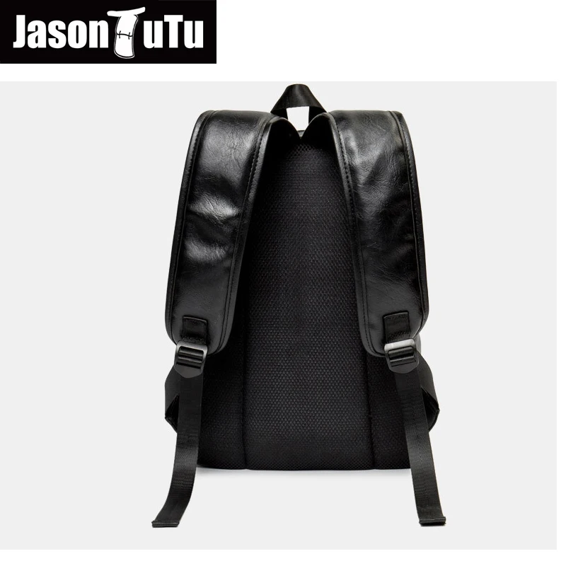 Джейсон пачка Для мужчин рюкзак черный кожаный вещевой мешок для путешествий s