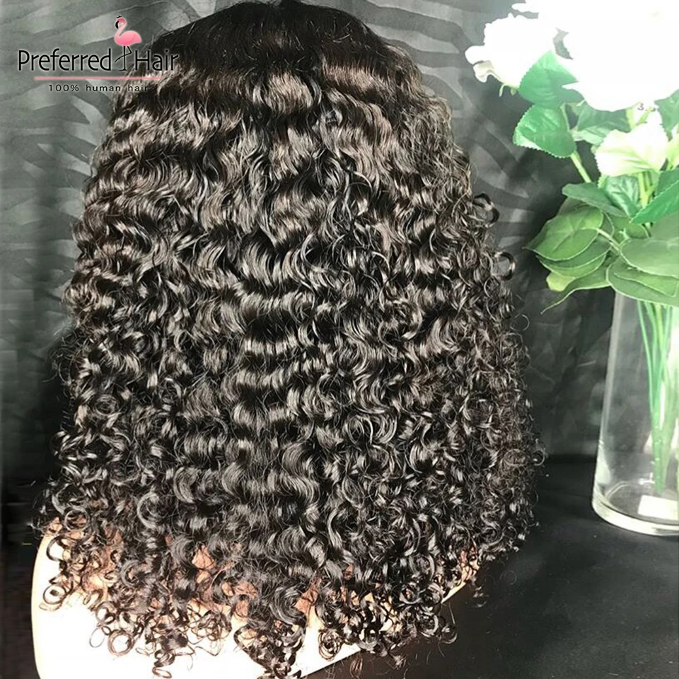Предпочтительные кудрявые человеческие волосы парик с волосами младенца 150