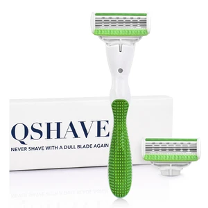 Лезвие для бритья Qshave Green Series, для женщин, для дня рождения, Валентина, подарок для сестры, Эпилятор с 2 лезвиями X5, США