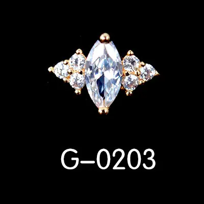 GS0203 5 шт циркониевые драгоценные камни для дизайна ногтей ювелирные изделия из сплава украшения для ногтей блестящие циркониевые Стразы для маникюра циркониевые алмазные подвески для ногтей - Цвет: GS0203