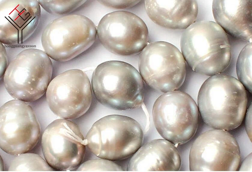 

One Strands Real Pearl 7-8mm Light Gray Pearl oval Round Natural Freshwater Pearl loose beads 35cm / 15inch